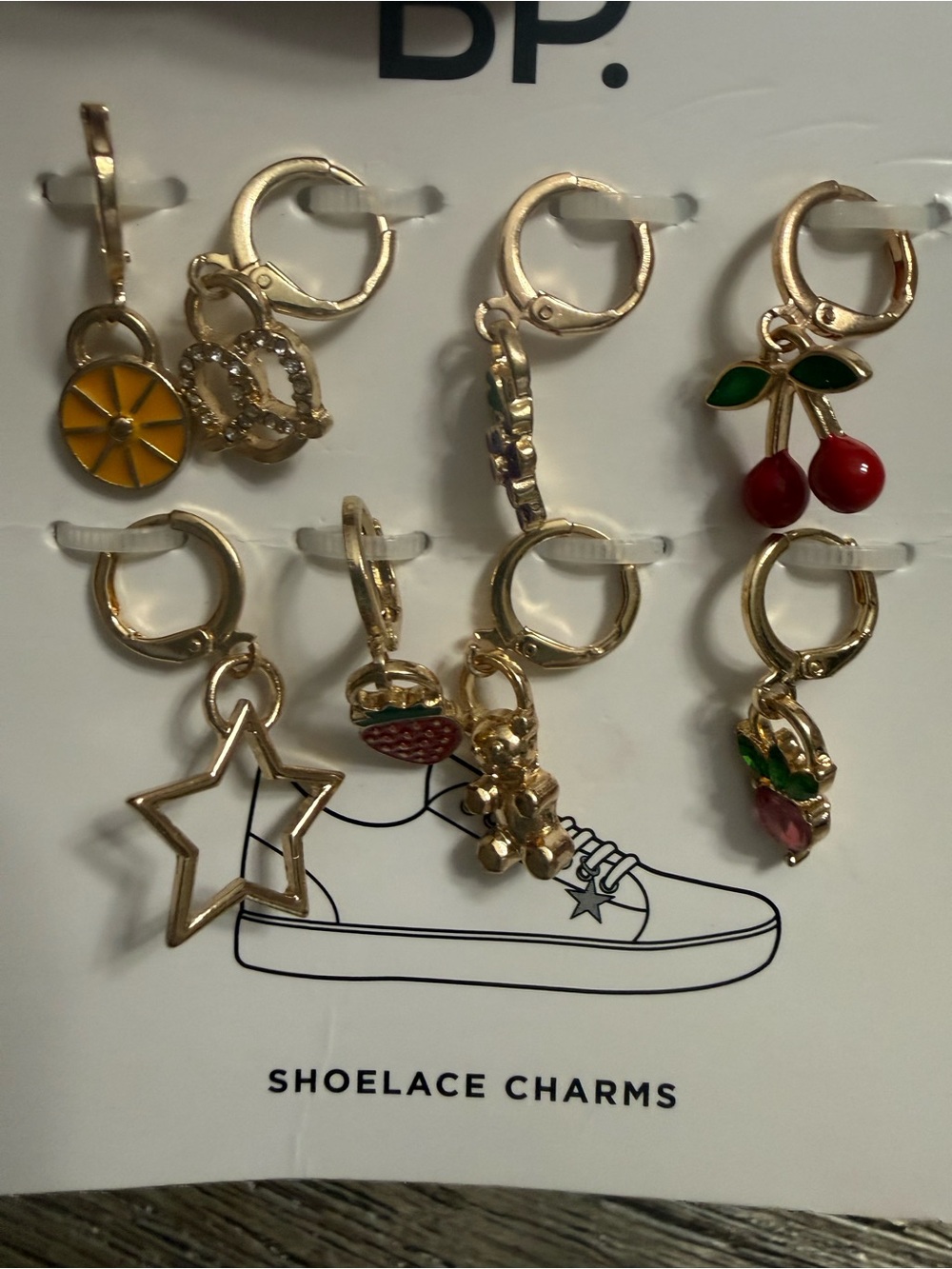 bp Gold and Multi-Color Shoelace Charms - Picture 3 of 4
